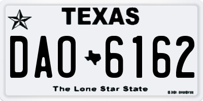 TX license plate DAO6162