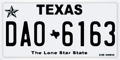 TX license plate DAO6163