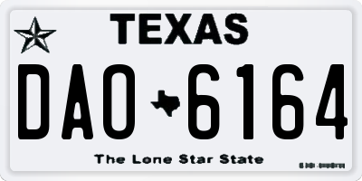 TX license plate DAO6164