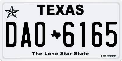 TX license plate DAO6165