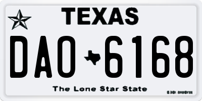 TX license plate DAO6168