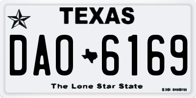 TX license plate DAO6169