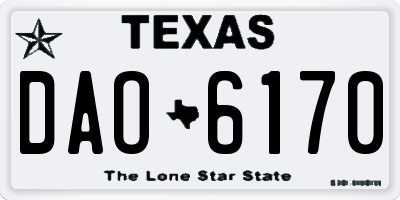 TX license plate DAO6170