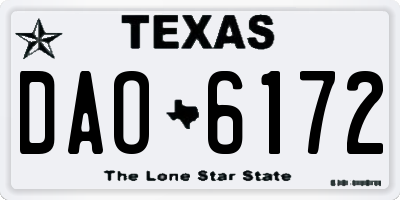 TX license plate DAO6172