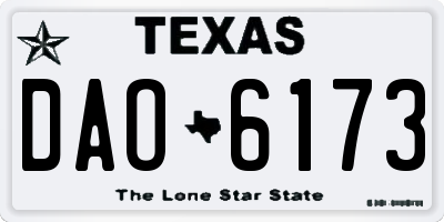 TX license plate DAO6173