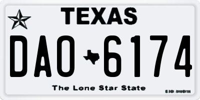 TX license plate DAO6174