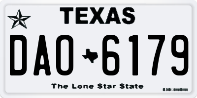 TX license plate DAO6179
