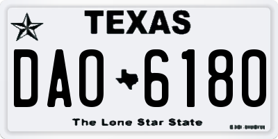 TX license plate DAO6180