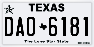 TX license plate DAO6181