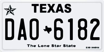 TX license plate DAO6182