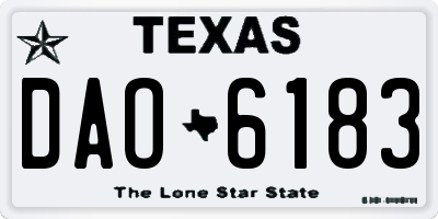 TX license plate DAO6183