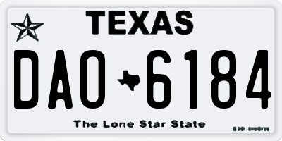 TX license plate DAO6184