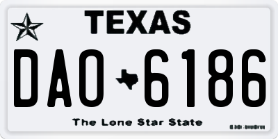 TX license plate DAO6186