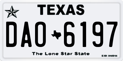 TX license plate DAO6197