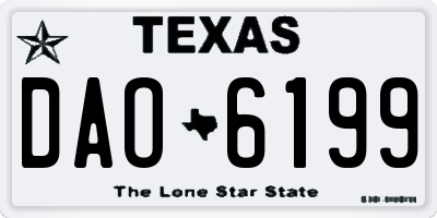 TX license plate DAO6199