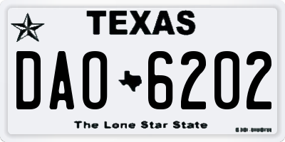 TX license plate DAO6202