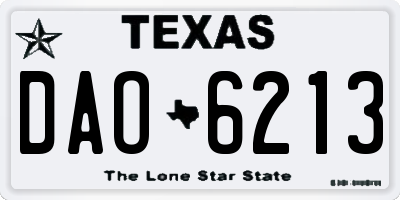TX license plate DAO6213