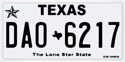TX license plate DAO6217