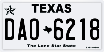 TX license plate DAO6218