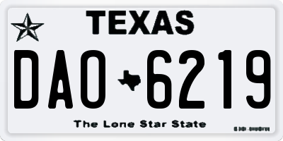 TX license plate DAO6219