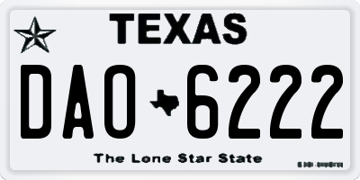 TX license plate DAO6222