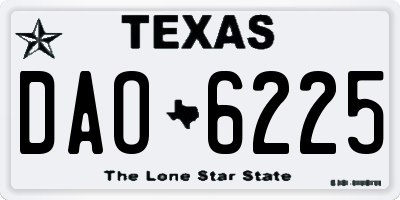 TX license plate DAO6225