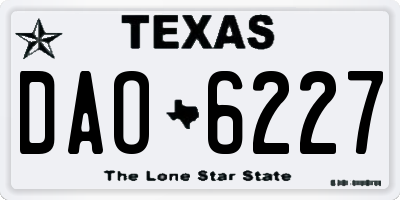 TX license plate DAO6227