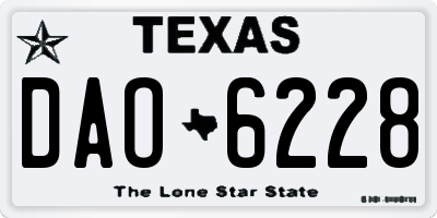 TX license plate DAO6228