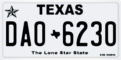 TX license plate DAO6230