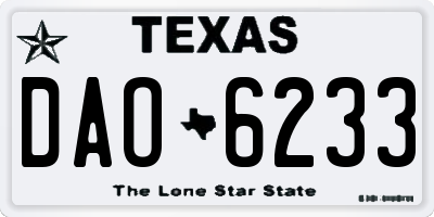 TX license plate DAO6233