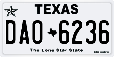 TX license plate DAO6236