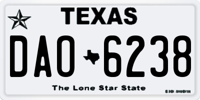 TX license plate DAO6238