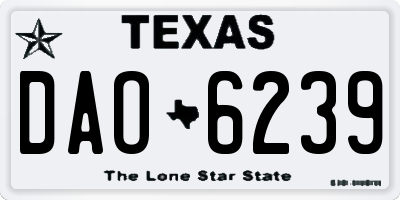 TX license plate DAO6239