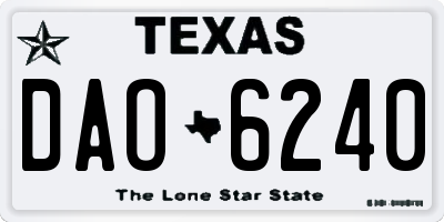 TX license plate DAO6240