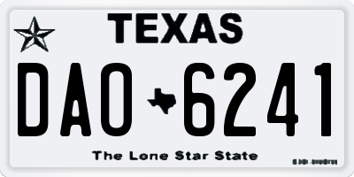 TX license plate DAO6241