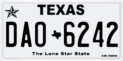 TX license plate DAO6242