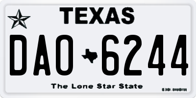 TX license plate DAO6244