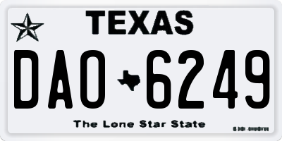 TX license plate DAO6249