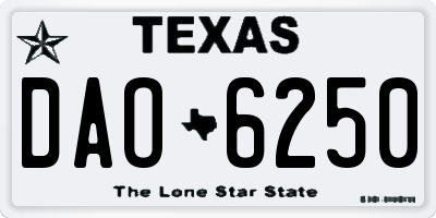 TX license plate DAO6250
