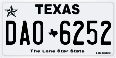 TX license plate DAO6252