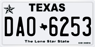 TX license plate DAO6253
