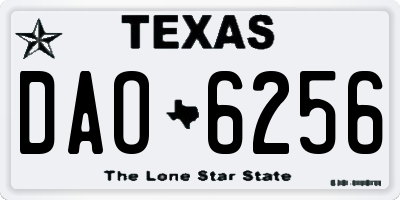 TX license plate DAO6256
