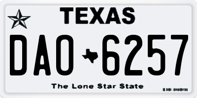 TX license plate DAO6257