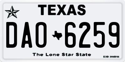 TX license plate DAO6259