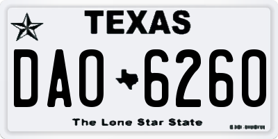 TX license plate DAO6260