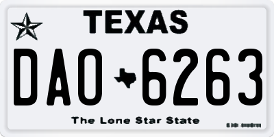 TX license plate DAO6263