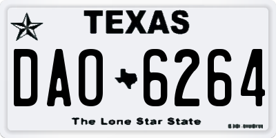 TX license plate DAO6264