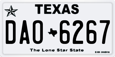 TX license plate DAO6267