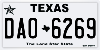 TX license plate DAO6269