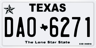 TX license plate DAO6271